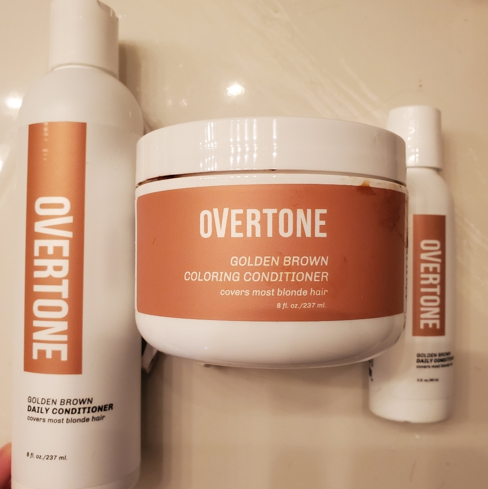 Overtone Golden Brown hair color, full kit